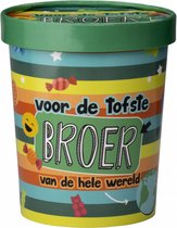 Snoeppot -Broer - Candy Bucket - Gevuld met Snoep en Drop