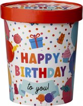 Snoeppot - Happy Birthday - Candy Bucket - Gevuld met Snoep en Drop