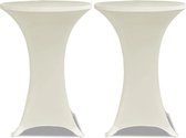 vidaXL - Jupe de table debout - crème - Ø80 cm - Lot de 2