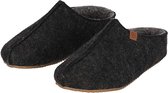 Apollo - Pantoffels dames - Vilt -Antraciet - Stevige zool - Maat 39/40 - Sloffen - Pantoffels - Pantoffels dames - Sloffen dames - Pantoffels dames maat 40