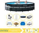 Intex Ultra XTR Frame Zwembad - Opzetzwembad - 549x132 cm - Inclusief Onderhoudspakket, Filterzand, Zwembad Stofzuiger en Voetenbad