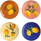Assiettes citron colorées lot de 4