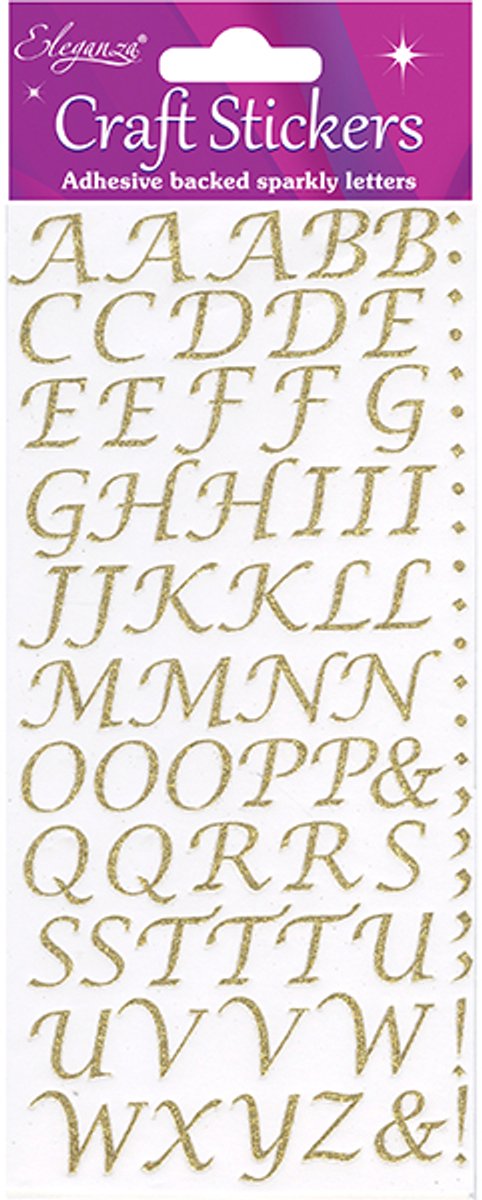 Oaktree - Stickers Alfabet goud cursief letter (per vel)
