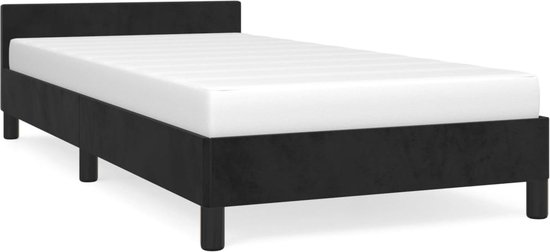 vidaXL-Bedframe-met-hoofdeinde-fluweel-zwart-90x190-cm