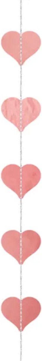 Partydeco - Hangdecoratie Rosegold Hartjes - 3 m