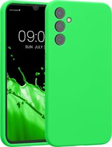 kwmobile telefoonhoesje geschikt voor Samsung Galaxy A34 5G - TPU backcover met siliconen coating - Smartphone case in neon groen
