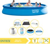 Intex Easy Set Zwembad - Opblaaszwembad - 457x84 cm - Inclusief Solarzeil Pro, Onderhoudspakket, Filter, Grondzeil, Stofzuiger en Solar Mat