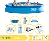 Intex Easy Set Zwembad - Opblaaszwembad - 457x84 cm - Inclusief Afdekzeil, Onderhoudspakket, Filter, Grondzeil, Zoutsysteem en Zout
