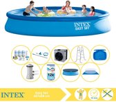 Intex Easy Set Zwembad - Opblaaszwembad - 457x84 cm - Inclusief Afdekzeil, Onderhoudspakket, Filter, Grondzeil, Onderhoudsset, Trap, Voetenbad en Warmtepomp CP