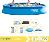 Intex Easy Set Zwembad - Opblaaszwembad - 457x84 cm - Inclusief Comfortpool Solarzeil - Ã¸457 cm Onderhoudspakket, Filter, Grondzeil, Stofzuiger en Solar Mat