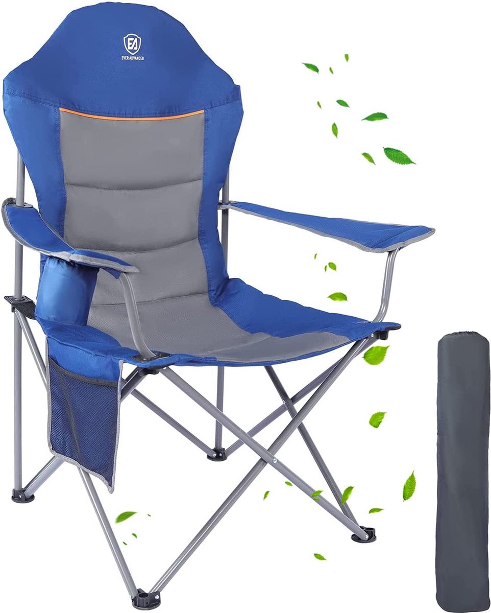 Luxe campingstoel, opvouwbaar, 150 kg belastbaar, ultragroot met hoge  rugleuning,... | bol.com