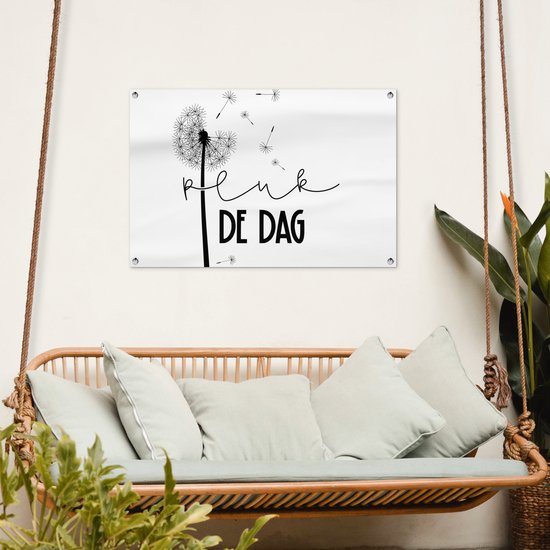 Posters de jardin en plein air Citations - Seize the day - Carpe diem - Dictons - 90x60 cm - Toile de jardin - Affiche d'extérieur