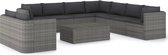 vidaXL - 10-delige - Loungeset - met - kussens - poly - rattan - grijs