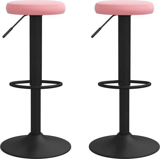 VidaXL Barkruk - Fluweel - Crèmekleurig - In Hoogte Verstelbaar Barstoelen Krukken Lounge Stoel Eetkamerstoel Design Meubels