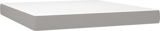 vidaXL Sommier tapissier avec matelas Tissu Gris clair 160x200 cm