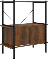 vidaXL de rangement à 3 niveaux avec armoire Acier et bois artisanal 80 x 40 x 92 cm