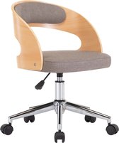 vidaXL-Kantoorstoel-draaibaar-gebogen-hout-en-stof-taupe
