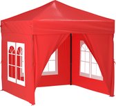 vidaXL Tente de réception pliable avec parois latérales 2 x 2 m Rouge