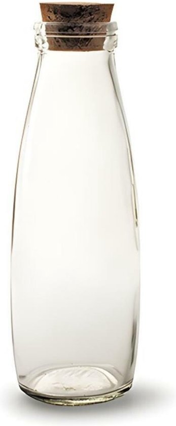 Babyflesje - Melkfles met kurk - Ideaal voor o.a. Bed & Breakfast of Horeca - waterfles Melkfles of sapfles - 500ml - 12 Stuks