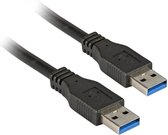 Powteq USB A naar USB A kabel - 1 meter - Zwart - USB 3.0 - 4800 mb/s