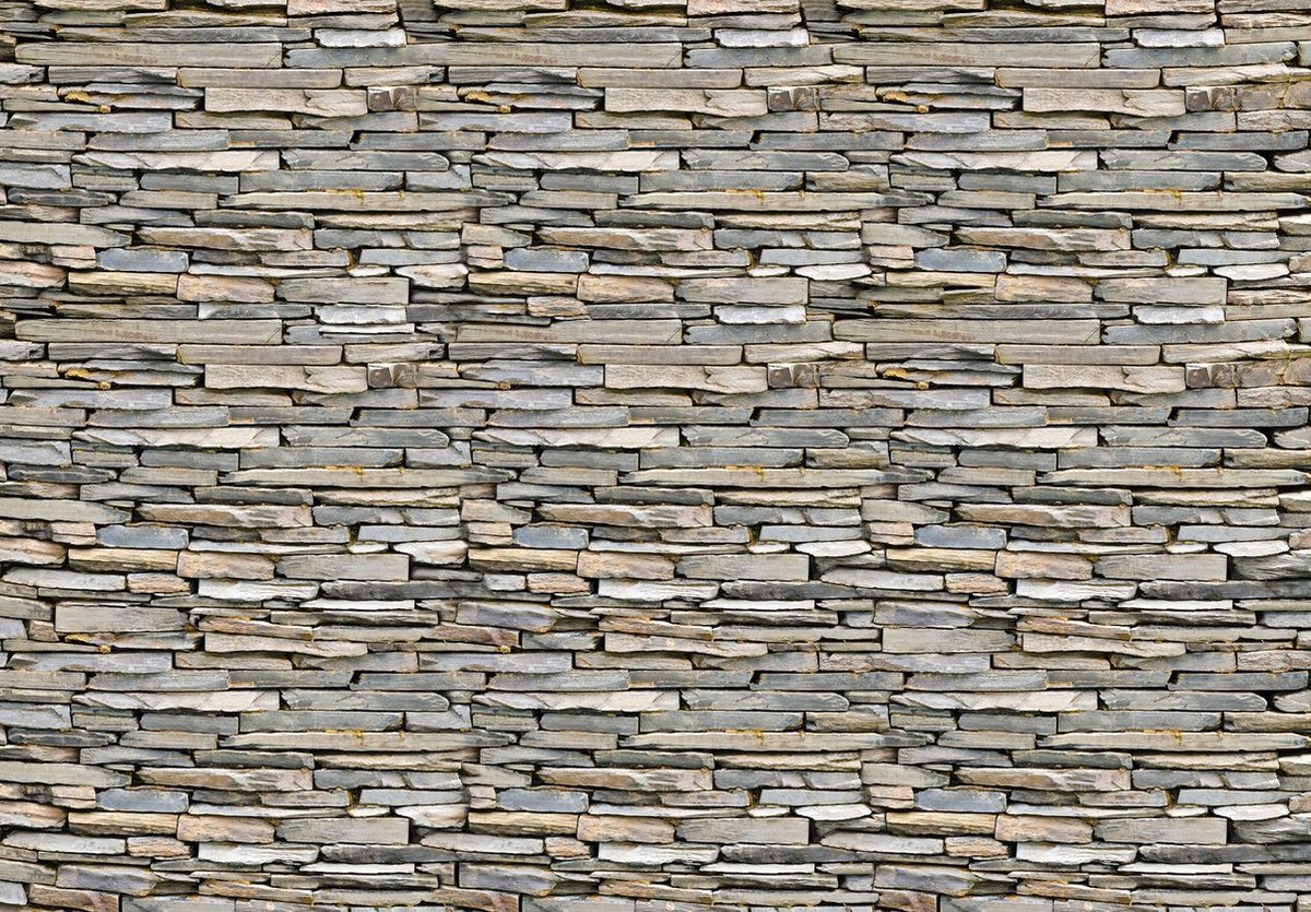 Vliesbehang - Fotobehang - Stenen Muur - 208 x 146 cm