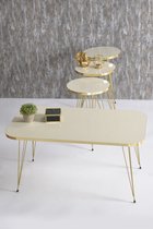 Sierra Salontafel Set | Marmeren look | Set van 4 | Creme | Luxe design | Marmer | Bijzettafel | Sofa tafel Ovaal | Woonkamer tafel | Salon tafel
