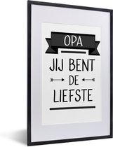 Photo en cadre - Cadeau pour le meilleur papy - Papy tu es le plus doux cadre photo noir avec passe-partout blanc 40x60 cm - Affiche sous cadre (Décoration murale salon / chambre)