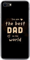 Geschikt voor iPhone 7 hoesje - Quotes - The best dad in the world - Spreuken - Papa - Siliconen Telefoonhoesje