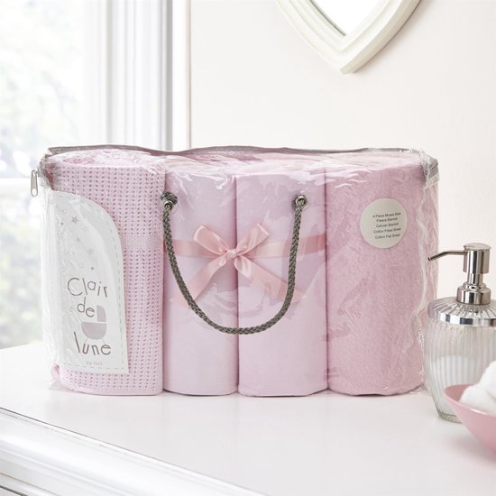 Clair de Lune 4 Piece Moses Basket Bedding Bale Pink