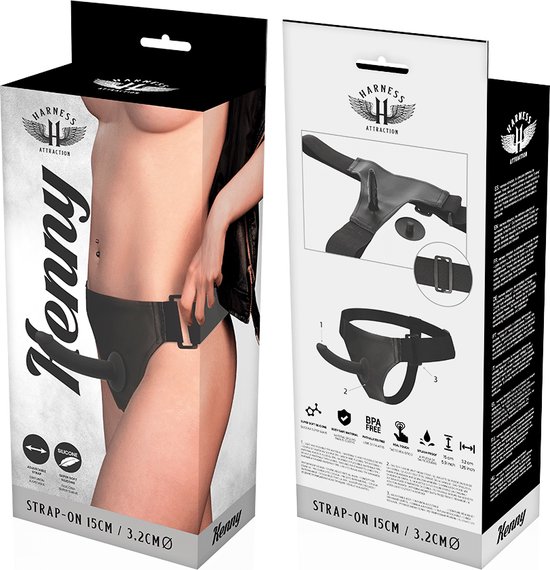 HARNESS ATTRACTION Dildo Harness - Kenny Black - Voor koppels - 15 x 3.2cm  | bol