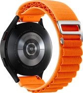 Mobigear Nylon Watch bandje geschikt voor Smartwatch Bandje Gespsluiting | Mobigear Alpine - Universeel 22 mm connector - Oranje