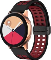 Mobigear - Watch bandje geschikt voor Garmin First Avenger Bandje Flexibel Siliconen Klemsluiting | Mobigear Two Tone - Zwart / Rood