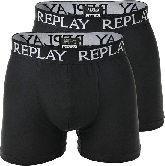 Replay - boxershort heren - 2 stuks - zwart - maat L - onderbroeken heren - Cadeau