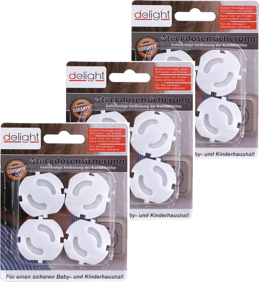 Delight Stopcontactbeveiliging- 24x - wit - stopcontactbeschermers kinderbeveiliging