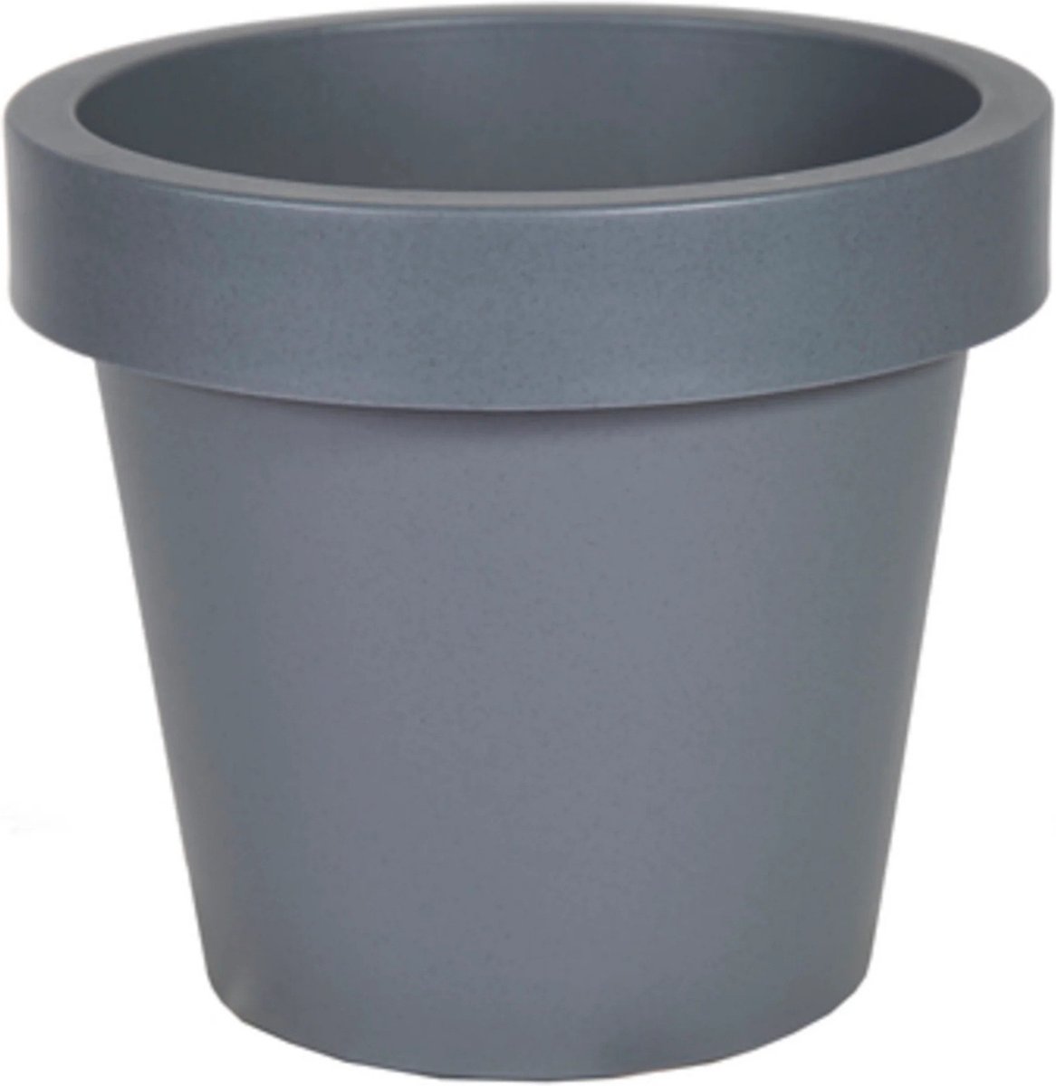 Mega Collections Plantenpot/bloempot - kunststof - grijs - buiten - D20 x H18 cm