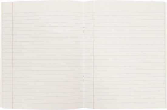 Open schrift met crème gekleurde, gelinieerde pagina's.
