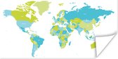 Carte du Wereldkaart murale - Carte du Wereldkaart - Vert - Blauw - 40x20 cm - Affiche