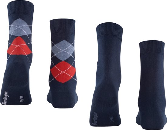 Burlington Everyday 2-Pack one-size katoen multipack sokken dames blauw - Maat 36-41