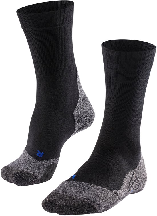 FALKE TK2 Cool Wandelsokken anti blaren, medium padding functioneel garen sportsokken heren zwart - Maat 42-43