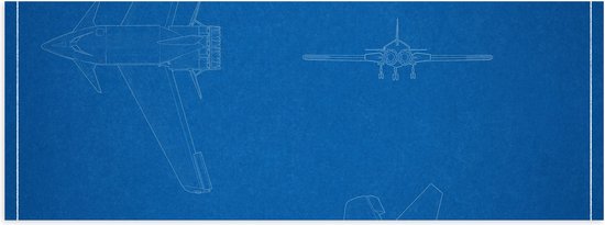 Poster (Mat) - Blauwdrukken van Vliegtuigen - 90x30 cm Foto op Posterpapier met een Matte look