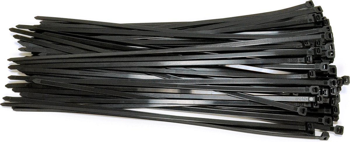 Kabelbinders 7,6 x 450 mm zwart - zak 100 stuks - Tiewraps - Binders