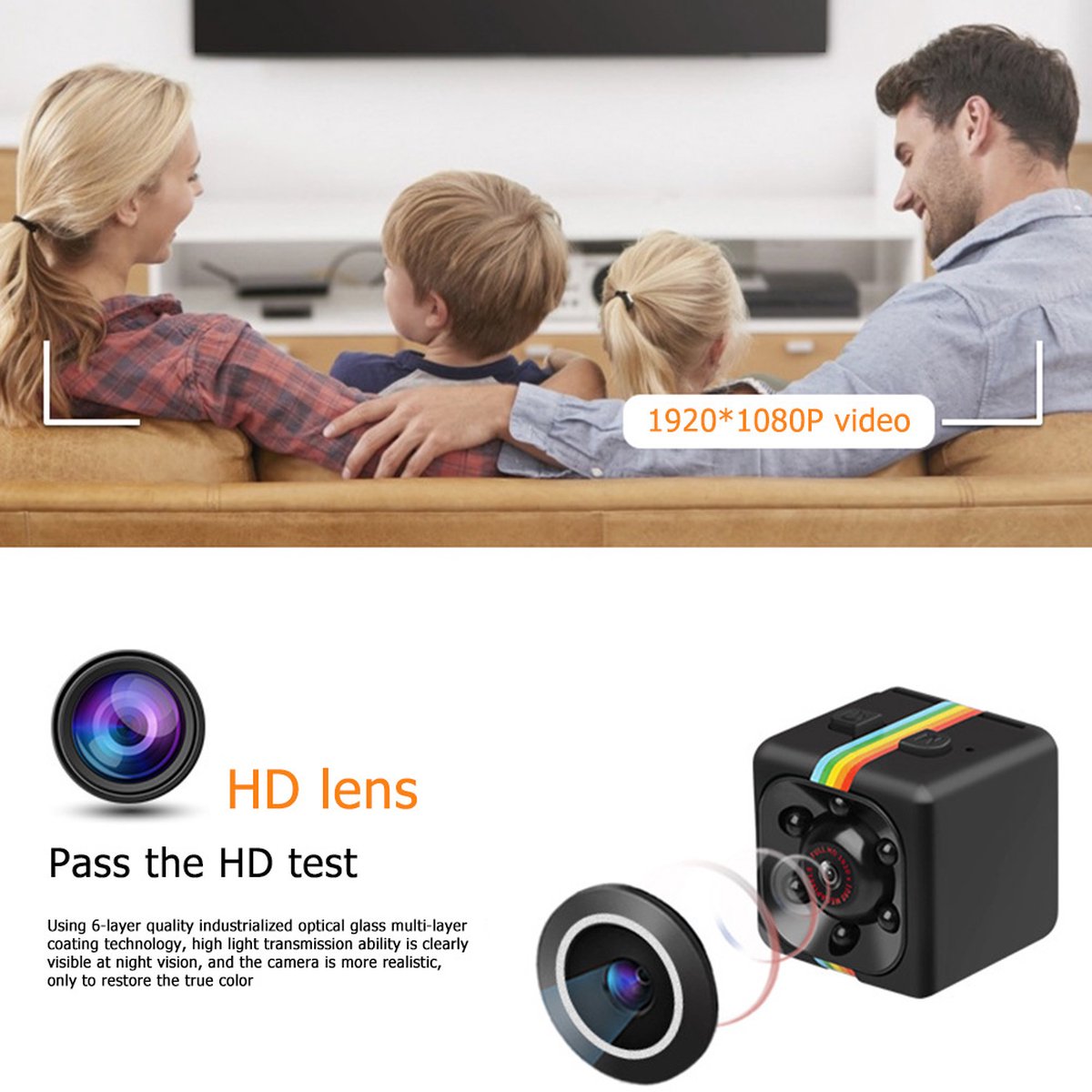 Maxxter Bodycam FULL HD - Spycam - Dashcam - mini caméra - 1080P - Noir  avec clip
