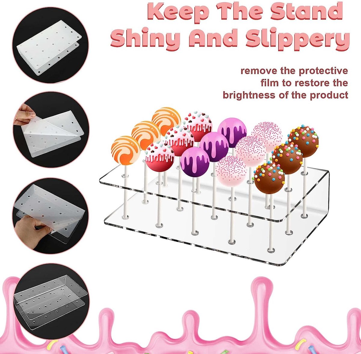 Cake Drie Lagen Met Kaarsen En Chocolade Crème Marshmallow Candy Pop Lollipop Tekenstijl Ge%c3%afsoleerd Op Witte Achtergrond Image261253808