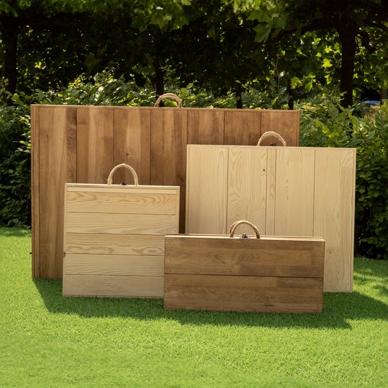 Rustiq inklapbare campingtafel - Klaptafel - Bohemian Picknicktafel - Vouwtafel - 70X120X35CM - 4 personen - Dennenhout van Rustiq — afbeelding 3