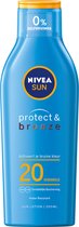 3x Nivea Sun Protect & Bronze Lait de Crème solaire SPF 20 200 ml