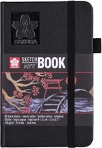 Sakura sketch noteboek 9 x 14 cm 140g zwart papier