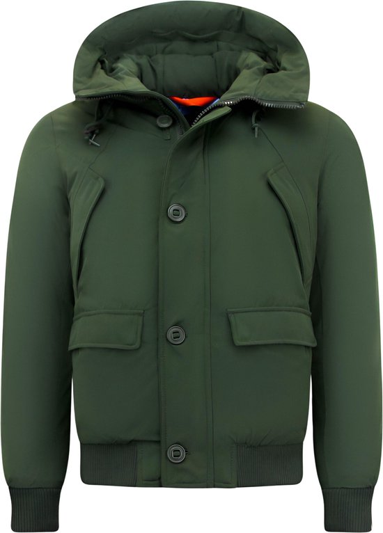 Jassen Heren Winter - Gewatteerde Jassen - 8002 - Groene Jas