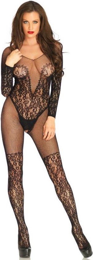 Vine lace and netbodystocking+