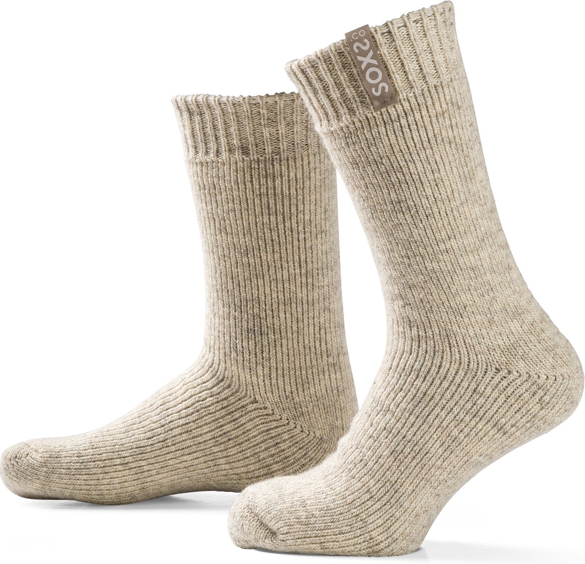SOXS® Wollen sokken | SOX3539 | Beige | Kuithoogte | Maat 42-46 | Safari label