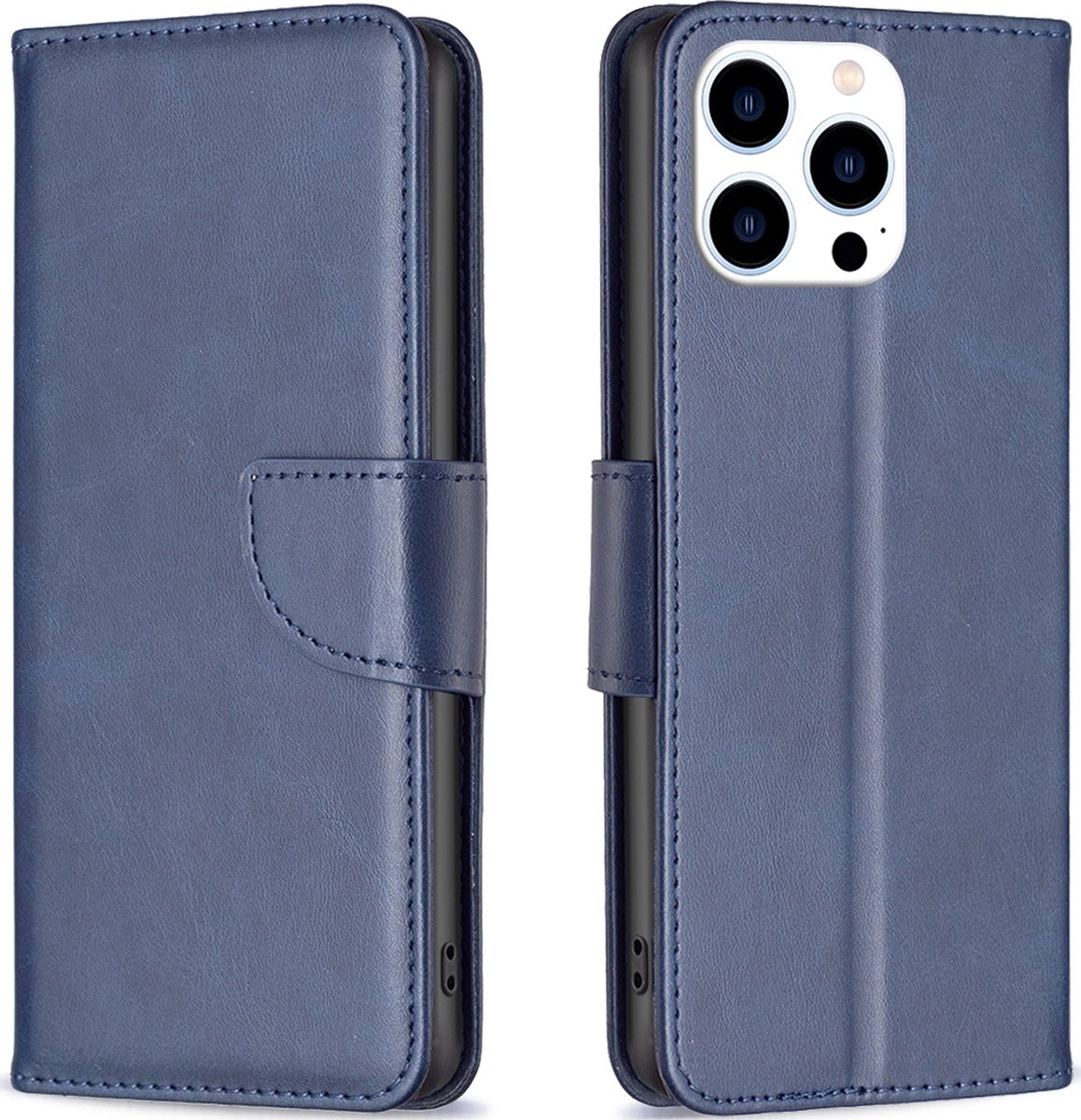 Mobigear Telefoonhoesje geschikt voor Apple iPhone 15 Pro Hoesje | Mobigear Excellent Bookcase Portemonnee | Pasjeshouder voor 3 Pasjes | Telefoonhoesje voor Pinpas / OV Kaart / Rijbewijs - Blauw